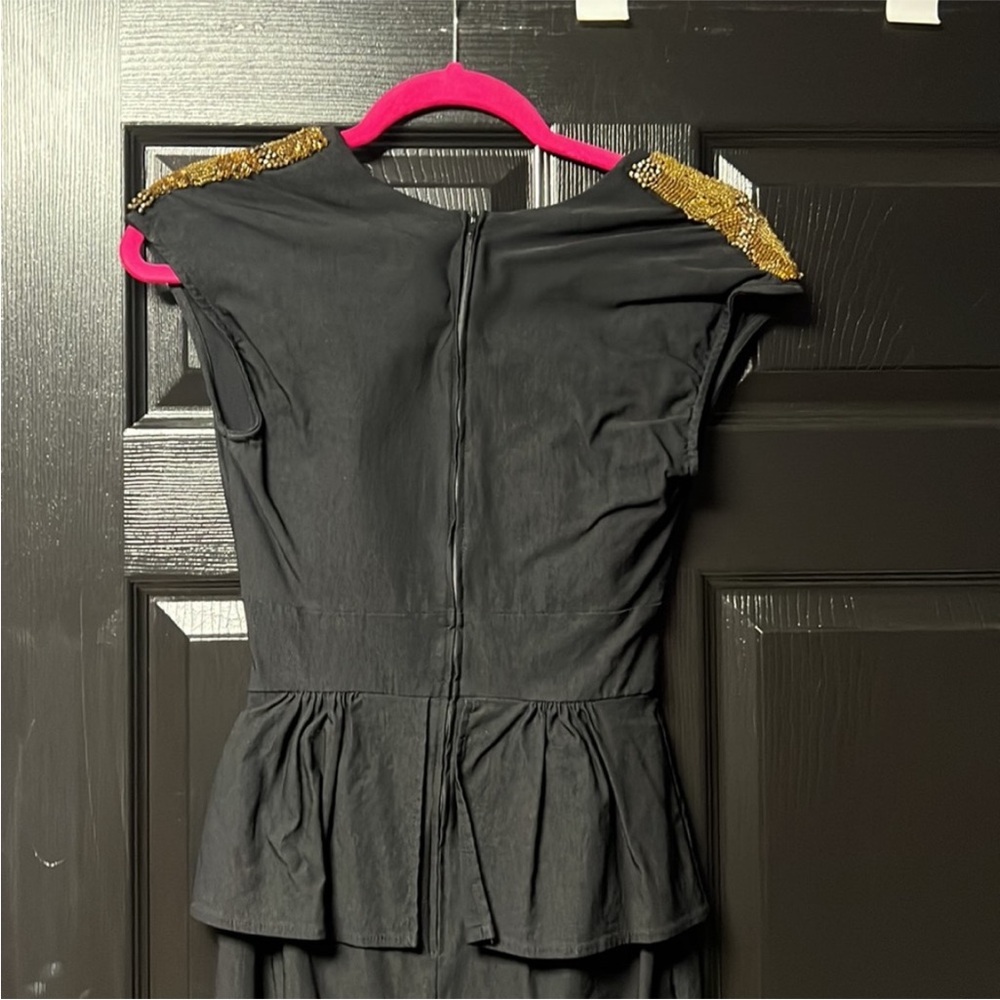 Stop Staring vintage inspired pinup retro Elegant Black Peplum Dress - Picture 10 of 15